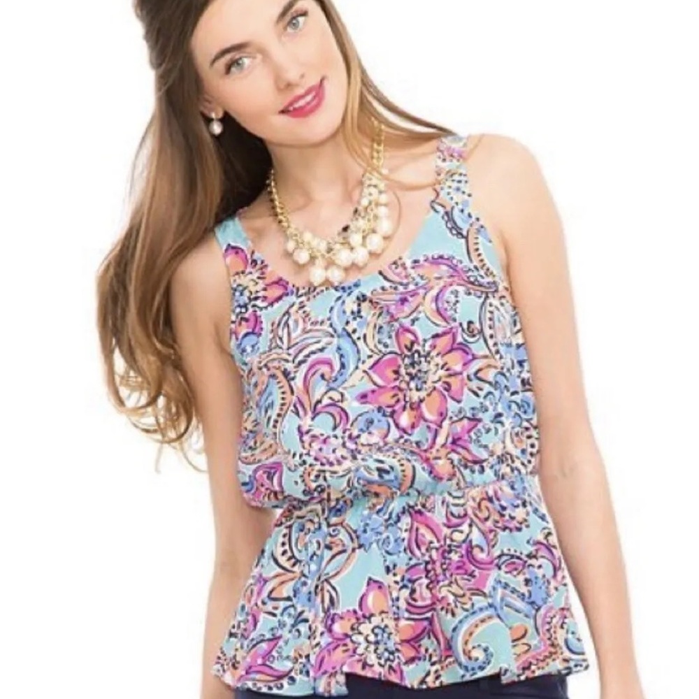 NWT Lily Pulitzer Printed Peplum Tank